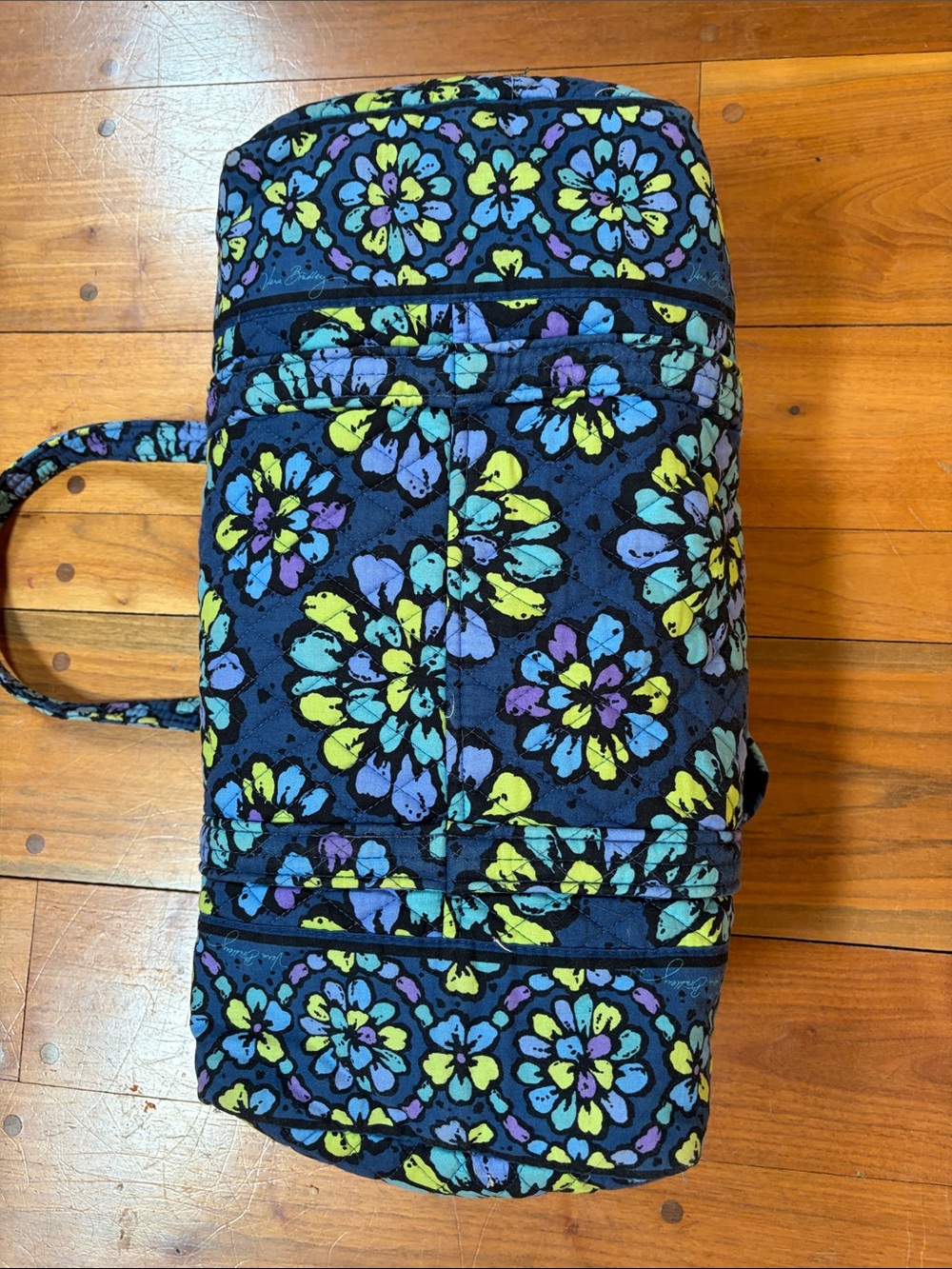 Vera Bradley Navy Quilted Floral Duffel Weekender Bag - Picture 4 of 13